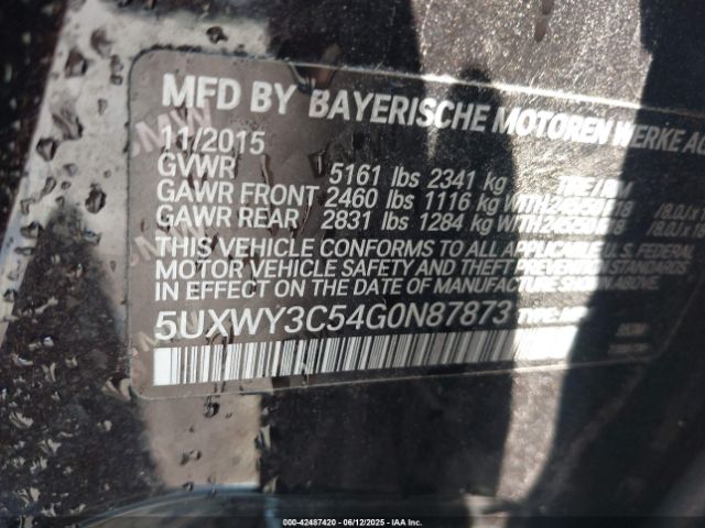 2016 BMW X3 5UXWY3C54G0N87873 Photo 8
