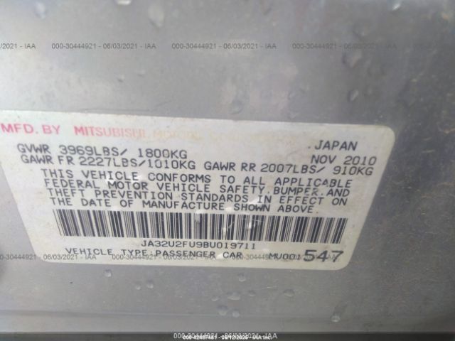 2011 MITSUBISHI LANCER JA32U2FU9BU019711 Photo 8