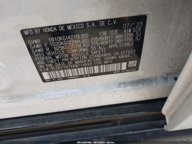 2024 HONDA HR-V 3CZRZ1H7XRM714694 Photo 8
