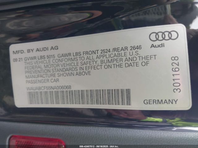 2022 AUDI A5 SPORTBACK WAUABCF55NA006068 Photo 8