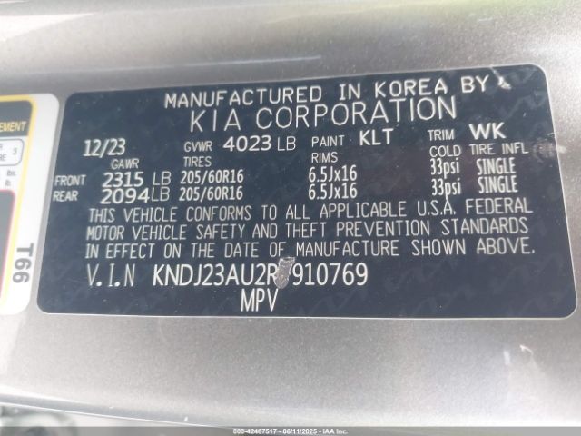 KNDJ23AU2R7910769 KIA SOUL LX