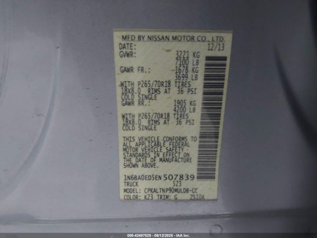1N6BA0ED5EN507839 Nissan 2014