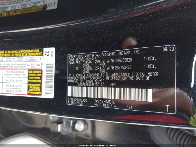 2024 TOYOTA GRAND HIGHLANDER 5TDADAB55RS002120 Photo 8