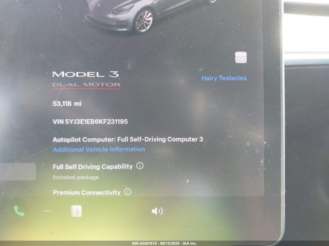 5YJ3E1EB6KF231195 Tesla 2019