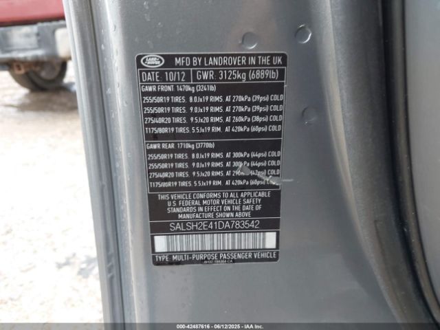 2013 LAND ROVER RANGE ROVER SPORT SALSH2E41DA783542 Photo 8