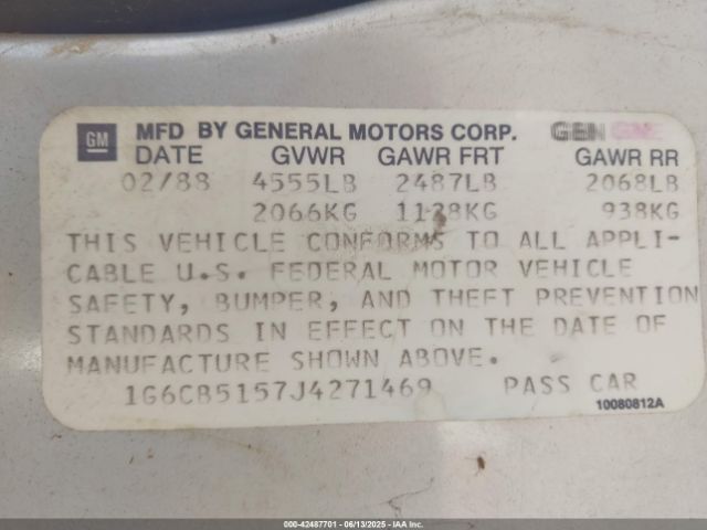 1988 CADILLAC FLEETWOOD 1G6CB5157J4271469 Photo 8