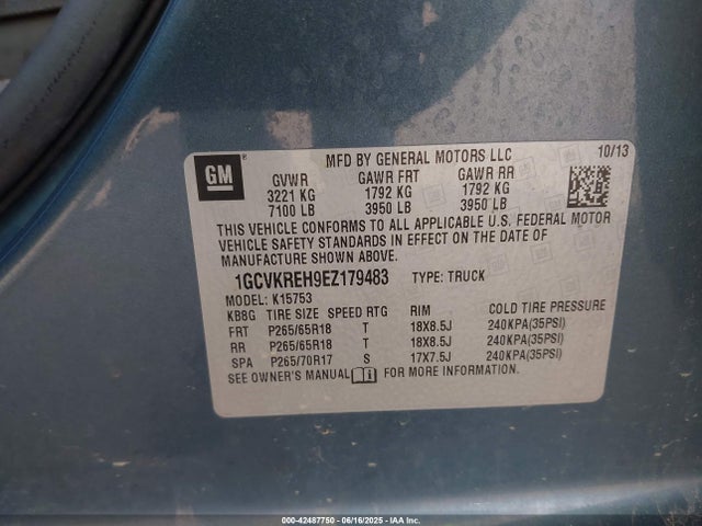 1GCVKREH9EZ179483 Chevrolet lv3 - vvt, aluminum, e85 max