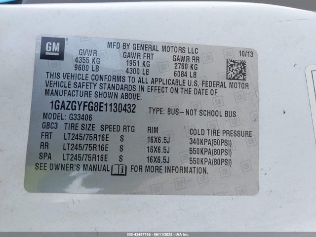 1GAZGYFG8E1130432 Chevrolet l96