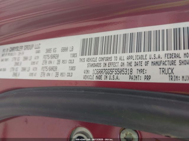 2015 RAM 1500 1C6RR7GG5FS505318 Photo 8