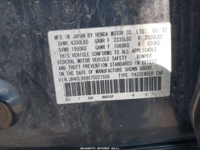 2007 ACURA TSX JH4CL969X7C021556 Photo 8