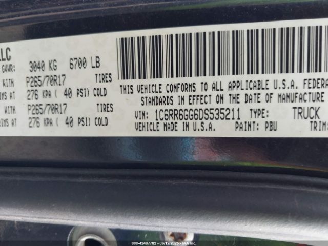 2013 RAM 1500 1C6RR6GG6DS535211 Photo 8