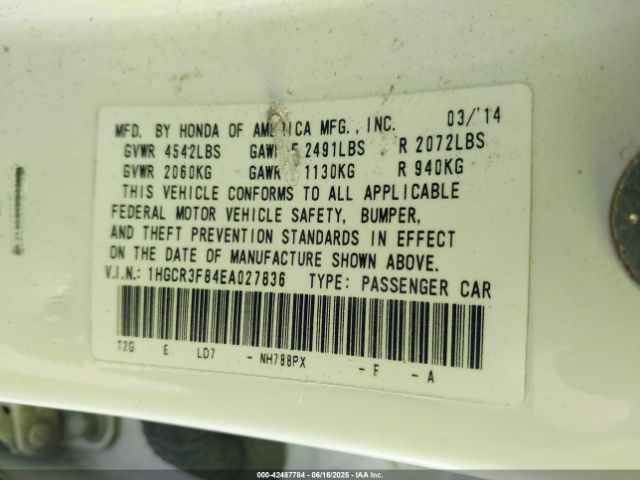 1HGCR3F84EA027836 Honda j35y1