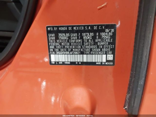 2020 HONDA FIT 3HGGK5H88LM729821 Photo 8