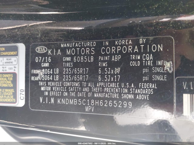 KIA 2017 2017 KNDMB5C18H6265299 Image 9