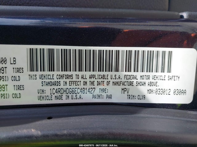 Dodge Durango 2014 1C4RDHDG6EC481427 Image 9
