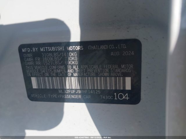 2024 MITSUBISHI MIRAGE G4 ML32FUFJ9RHF14125 Photo 8