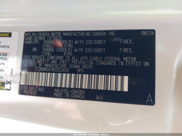 2024 LEXUS RX 350H 2T2BBMCA1RC053450 Photo 8
