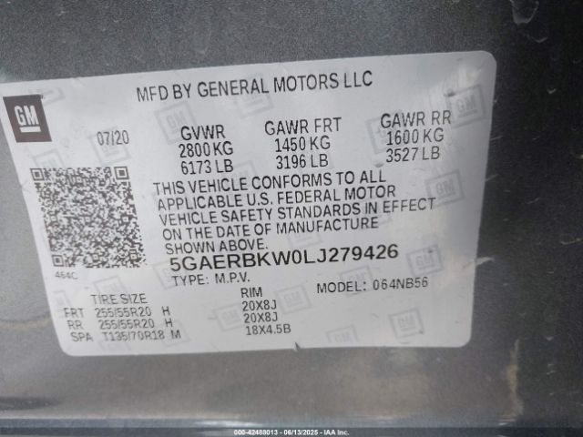 2020 BUICK ENCLAVE 5GAERBKW0LJ279426 Photo 8