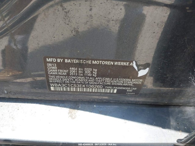 WBA3C1C53EK106260 BMW 2014