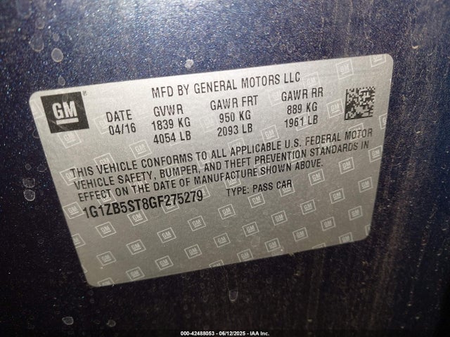 1G1ZB5ST8GF275279 Chevrolet lfv - di: direct injection, vvt, gen1 gmna