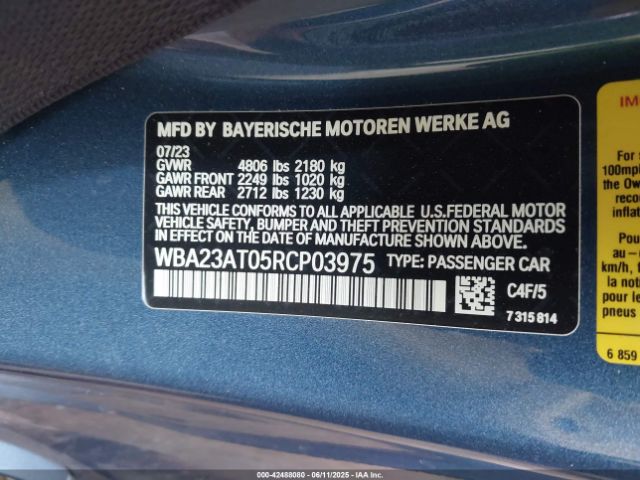 2024 BMW 4 SERIES WBA23AT05RCP03975 Photo 8