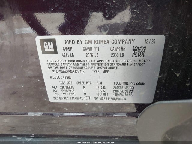 KL4MMDS26MB120773 Buick lih - e0-15, di, l3, vvt, alum, css prime