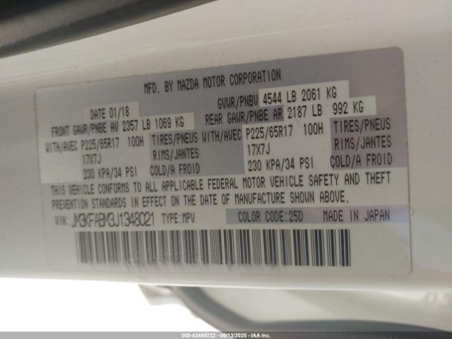 2018 MAZDA CX-5 JM3KFABM3J1348021 Photo 8