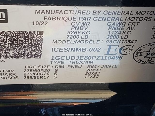 2023 CHEVROLET SILVERADO 1500 1GCUDJE80PZ110496 Photo 8