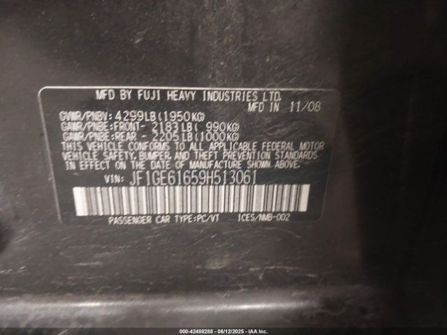 2009 SUBARU IMPREZA JF1GE61659H513061 Photo 8