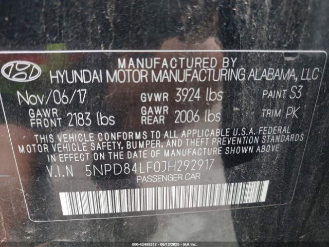 2018 HYUNDAI ELANTRA 5NPD84LF0JH292917 Photo 8