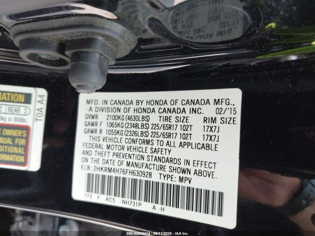 Honda Cr-v Ex-l 2015 2HKRM4H76FH630928 Image 9