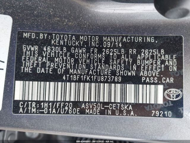 4T1BF1FK1FU873789 Toyota CAMRY SE