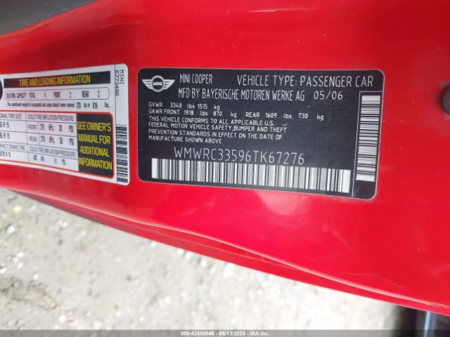 2006 MINI COOPER WMWRC33596TK67276 Photo 8
