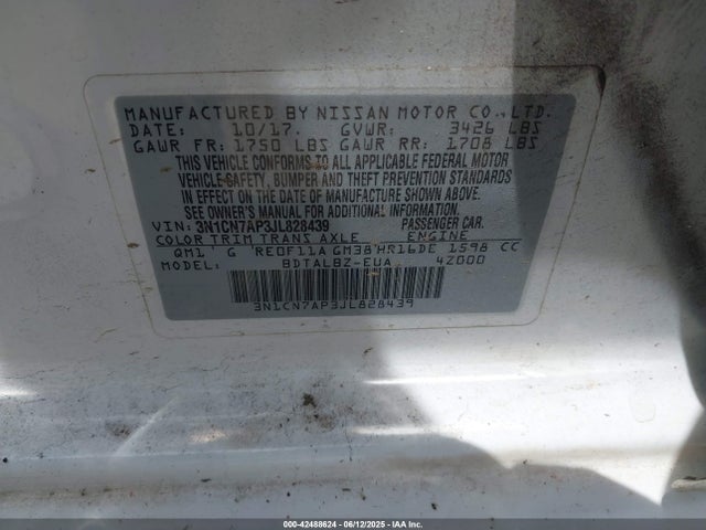 3N1CN7AP3JL828439 Nissan 2018