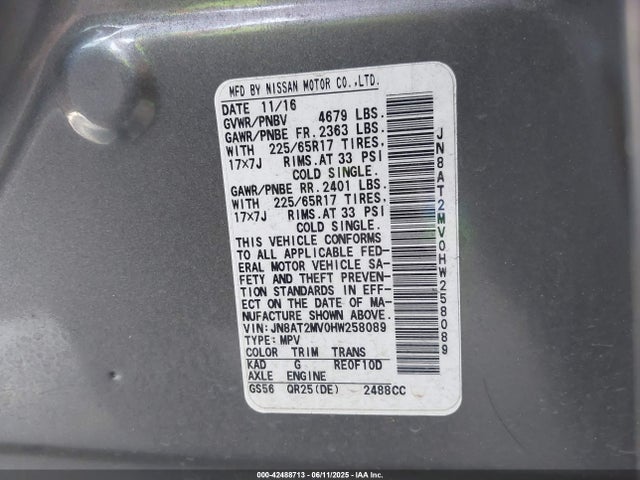 Nissan Rogue 2017 JN8AT2MV0HW258089 Image 9