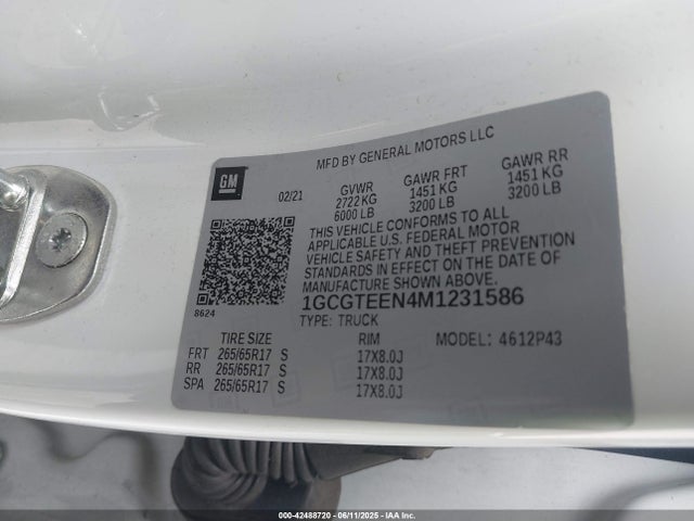 1GCGTEEN4M1231586 Chevrolet lgz - di, vvt, alum, var2, gen 2