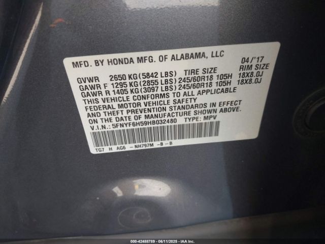5FNYF6H59HB032480 Honda j35y6
