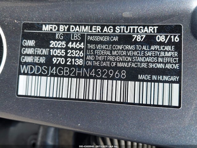 WDDSJ4GB2HN432968 Mercedes-Benz 2017