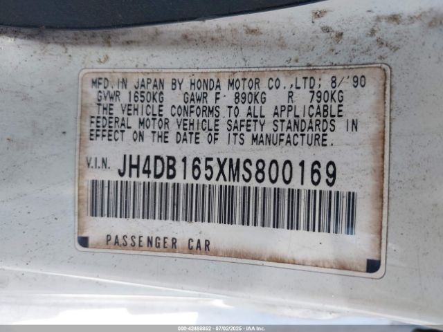 1991 ACURA INTEGRA JH4DB165XMS800169 Photo 8