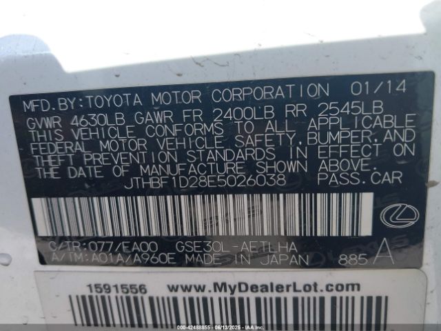 JTHBF1D28E5026038 Lexus 4gr-fse