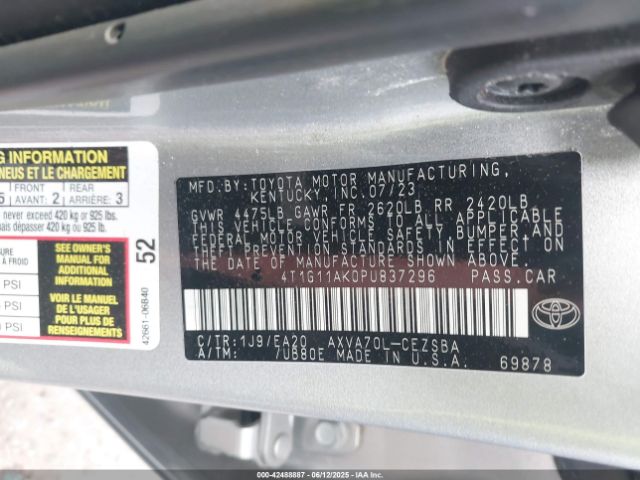 4T1G11AK0PU837296 Toyota CAMRY SE