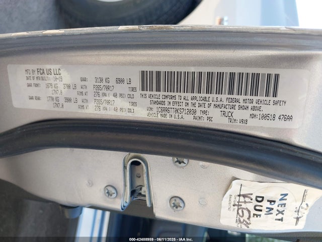 1C6RR6TT0KS712030 RAM 2019