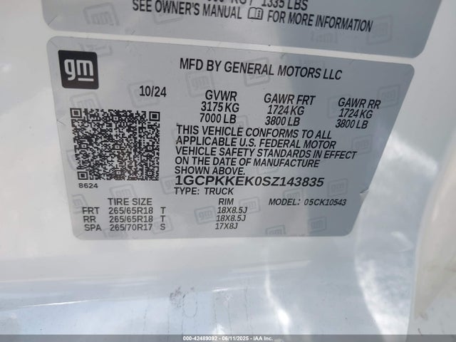 1GCPKKEK0SZ143835 Chevrolet l3b