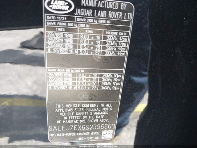 SALEJ7EX6S2396663 Land Rover aj120p4