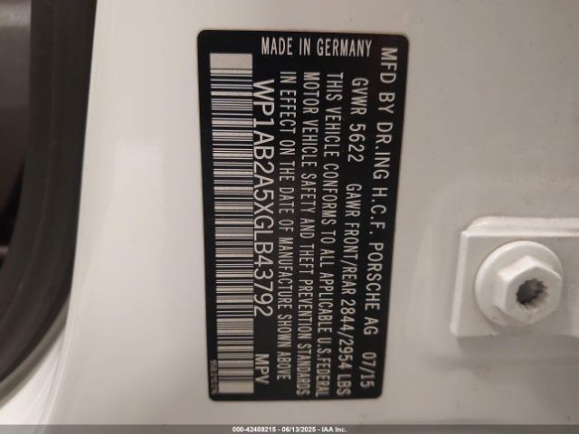 2016 PORSCHE MACAN WP1AB2A5XGLB43792 Photo 8