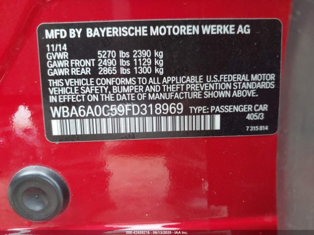 2015 BMW 640I GRAN COUPE WBA6A0C59FD318969 Photo 8