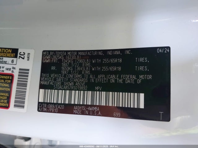 5TDACAB57RS019892 Toyota a25a-fxs, 5nm+4nm