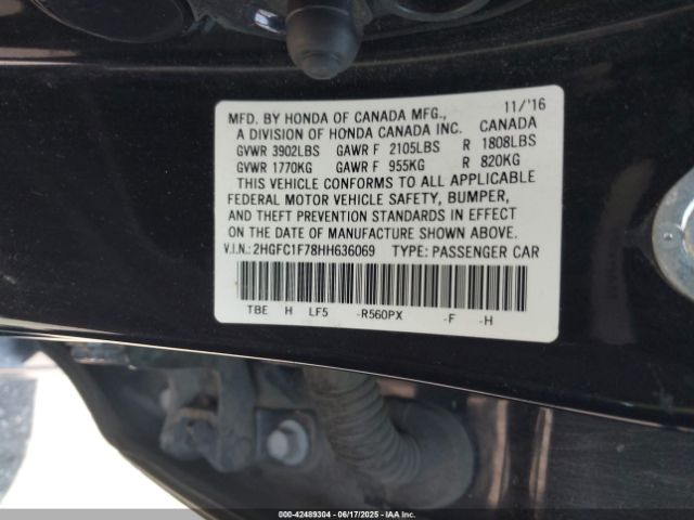 2HGFC1F78HH636069 Honda Civic Ex-l
