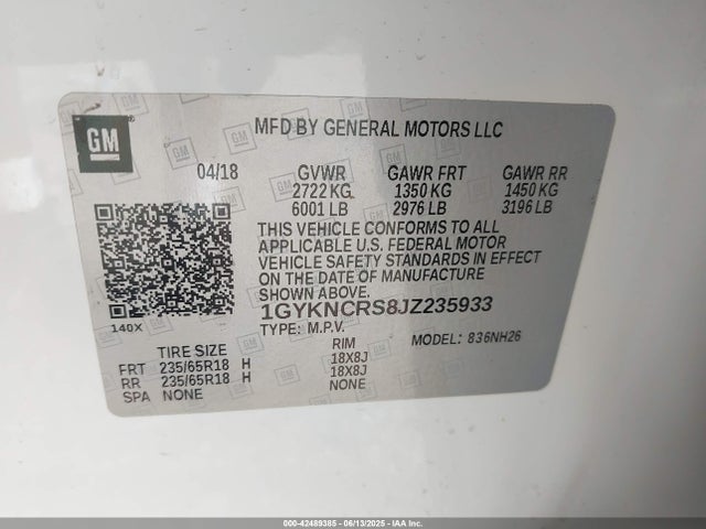 2018 CADILLAC XT5 1GYKNCRS8JZ235933 Photo 8