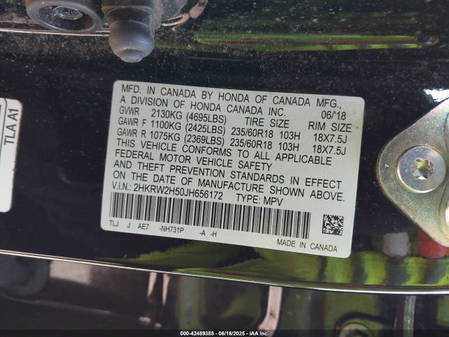 2HKRW2H50JH656172 Honda l15be